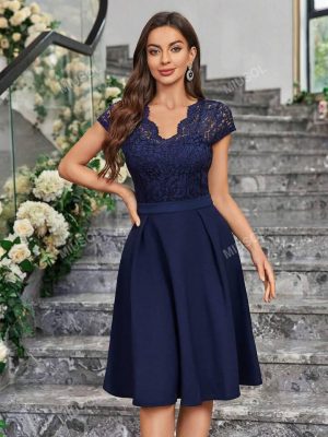 SHEIN Floral Lace Dress, Elegant Semi Formal Dress