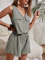 SHEIN Solid Color Sleeveless Romper