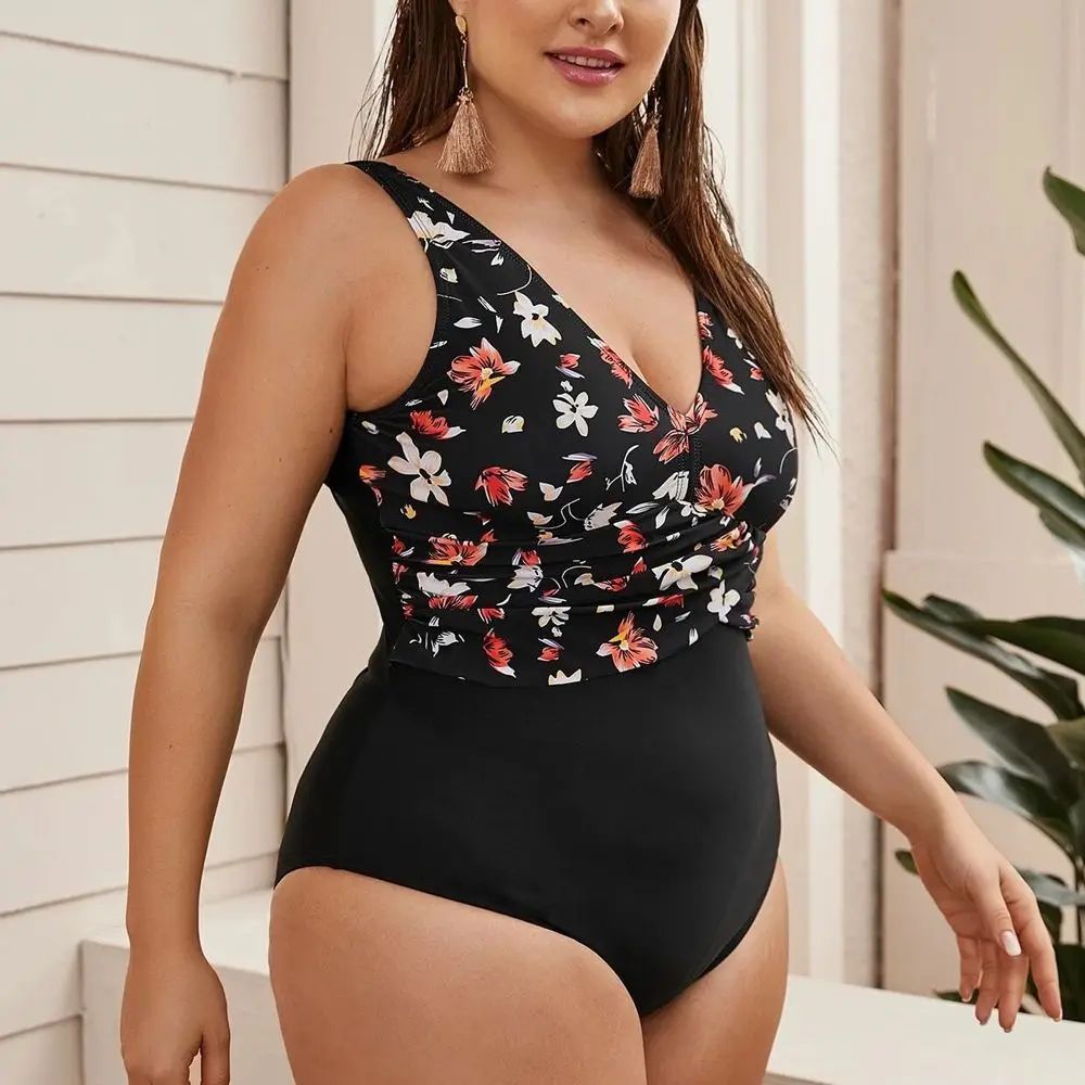 SHEIN 1pc Plus Size Stylish Swimsuit, Suitable For Summer - الصورة 2