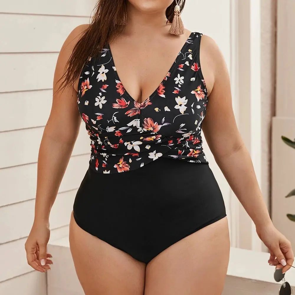 SHEIN 1pc Plus Size Stylish Swimsuit, Suitable For Summer - الصورة 3
