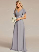 SHEIN Elegant V-Neck Wedding Guest Dress