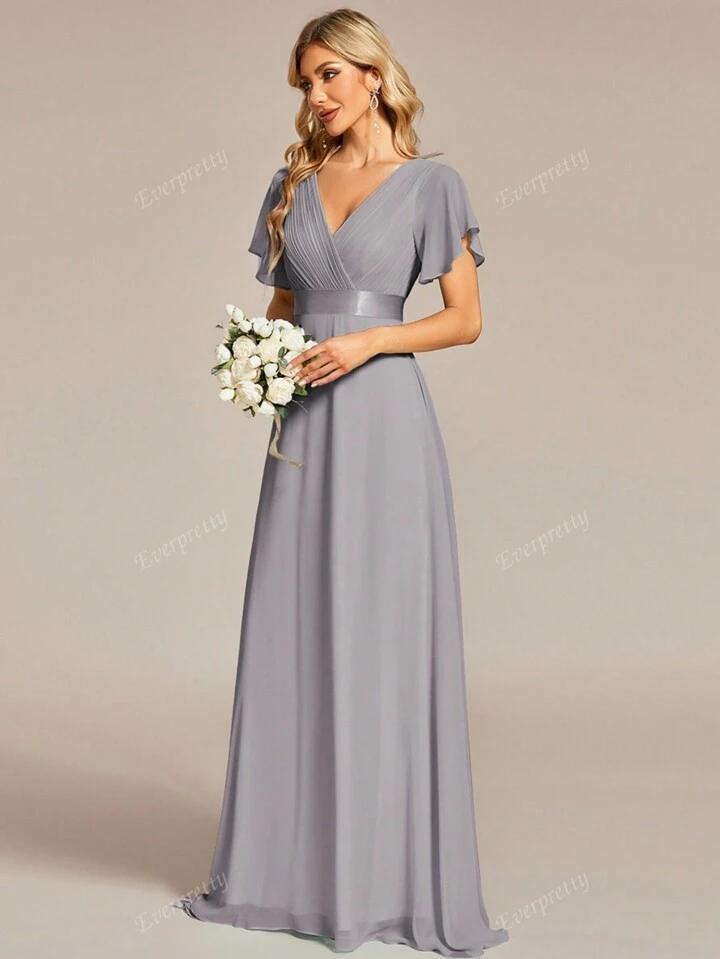 SHEIN Elegant V-Neck Wedding Guest Dress