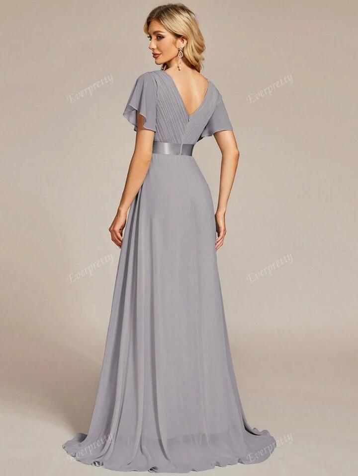 SHEIN Elegant V-Neck Wedding Guest Dress - الصورة 4