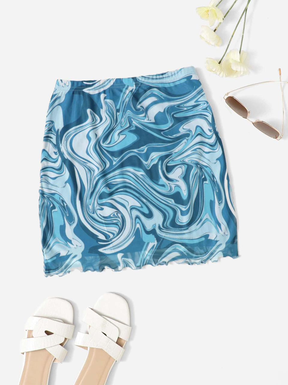 SHEIN Marble Print Skirt