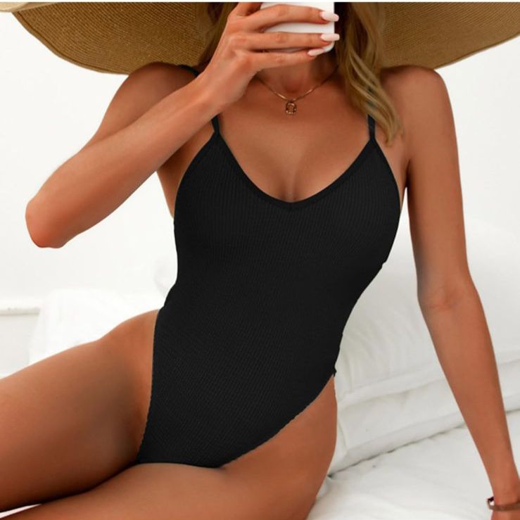 Swim Basics Summer Women Solid Color One-Piece Swimsuit
