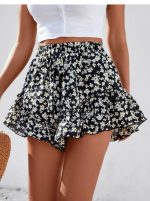 Shorts for Women Ditsy Floral Print