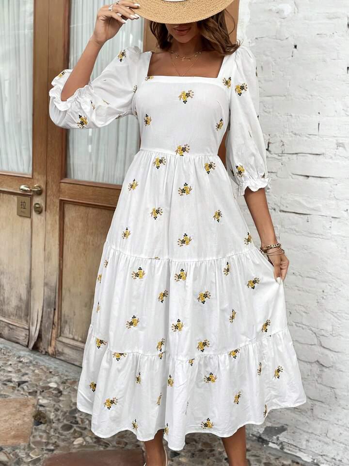 SHEIN Women Floral Print Dress - الصورة 3