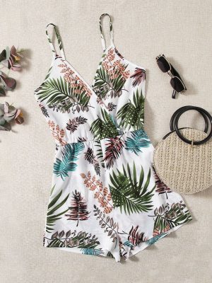 SHEIN Women Summer Beach Floral Print Short Cami Romper