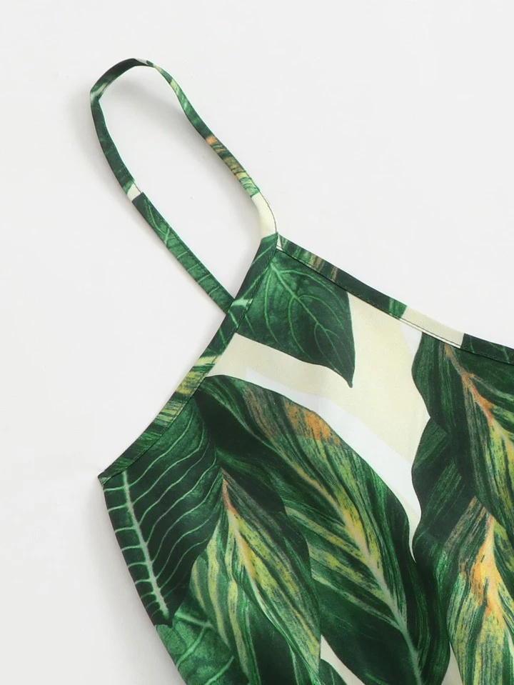 SHEIN Women Vacation Tropical Print Romper - الصورة 5