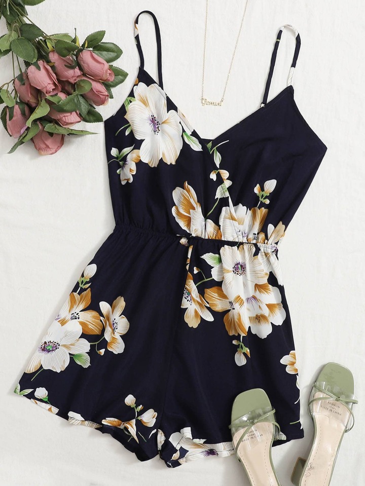 SHEIN Floral Print Romper