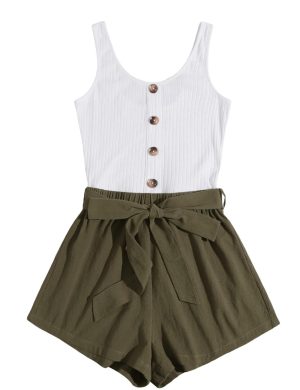 SHEIN Colorblock Romper