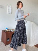 ‎ Dazi Floral Style Zip Pocket with High Waist ‎