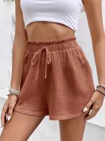 SHEIN Frenchy Women's Vacation & Leisure Allover Print Tie-Waist Shorts, Back To School Clothes, Old Money Style