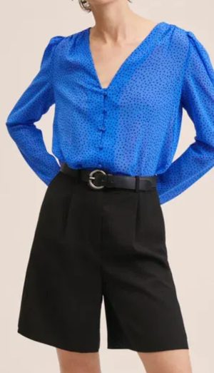 Printed Puff Sleeve Blouse