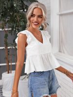 SHEIN Frenchy   Ruffle Trim Peplum Top