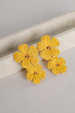 Yellow Flower Earrings