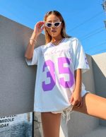 Plus Size Women's Summer White V-Neck T-Shirt