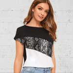SHEIN Women's Black and White T-shirt