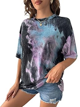 SHEIN Tie Dye Drop Shoulder Tee, Summer