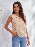 ‎SHEIN Clasi Gold-print clamshell stripe top‎