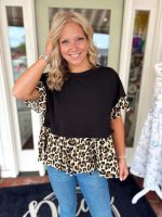 Shein Leopard & Black Top