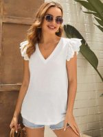 blouse with fluffy sleeves without belt from Shein
