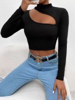 SheIn Women's T-Shirt with Long Sleeves and Slim and Slim Fit