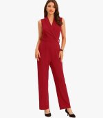 Jumpsuit Formal Office Sleeveless Wide Leg Jumpsuit