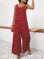 SHEIN VCAY Women's Heart Print Strap Jumpsuit