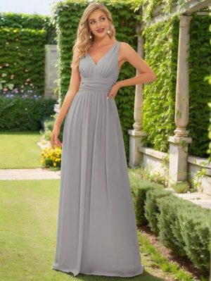 Women's Dress Ruched Empire Waist Maxi Chiffon Dress Dress for Women