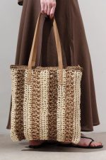 Striped Straw Tote Beach