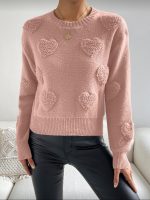 SHEIN MOOSTA Heart Knit Shoulder Sweater  Pullover Size (L)