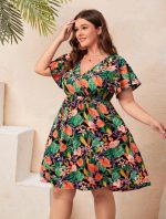 Plus Size Floral SHEIN Dress Size (4XL)