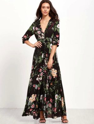 (Floral Print Long sleeve SHEIN dress Size (xxL